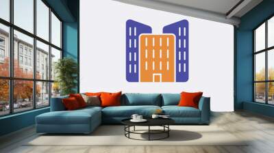 2 color Building concept vector icon. isolated two color Building vector sign symbol designed with blue and orange colors can be use for web, mobile and logo. eps 10. Wall mural