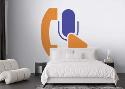 2 color Ivr concept vector icon. isolated two color Ivr vector sign symbol designed with blue and orange colors can be use for web, mobile and logo. eps 10. Wall mural