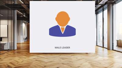 2 color male leader concept vector icon. isolated two color male leader vector sign symbol designed with blue and orange colors can be use for web, mobile and logo. eps 10. Wall mural