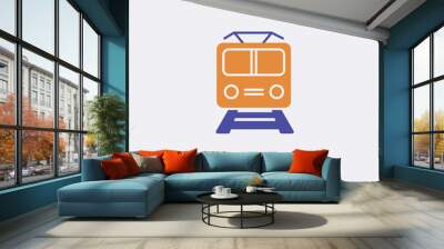 2 color Tram concept vector icon. isolated two color Tram vector sign symbol designed with blue and orange colors can be use for web, mobile and logo. eps 10. Wall mural