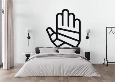 Arm Bandaging vector sign icon Wall mural