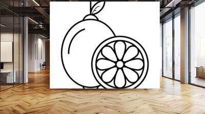 Lemon icon vector illustration photo Wall mural