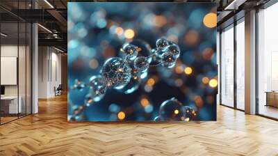 Abstract nano molecular structure. H2 hydrogen Wall mural