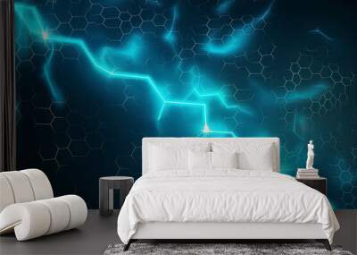 electric lightning honeycomb background in vector Wall mural