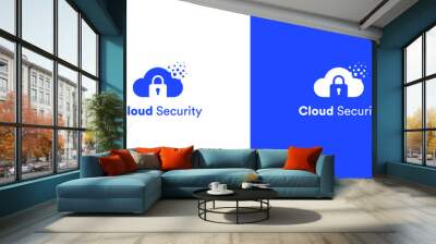 Cloud security logo template for any kind of cloud agency Wall mural