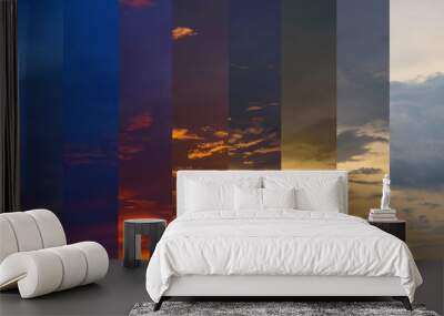 Different shade color of cloud sunset in same frame Wall mural