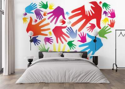 Heart and hands Wall mural