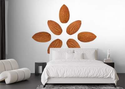 almond nut fruit organic healthy snack vegan isolated Wall mural