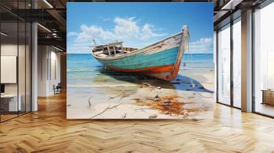 Fantastic Ship on beach against sky Wall mural