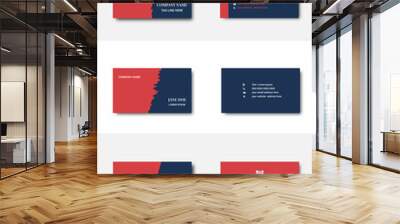 Modern bold, simple two color contrast business card design template set for company & individual Wall mural