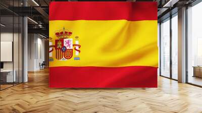 Spain waving flag background.3D illustration of Spanish flag Wall mural