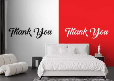 Thank You T Shirt DesignThank you modern phrase handwritten vector calligraphy with swooshes. Black paint lettering isolated on white background. Postcard, greeting card, t shirt print. Wall mural