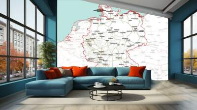 Composite labels map of Germany Wall mural