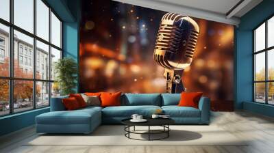 an vintage microphone Wall mural