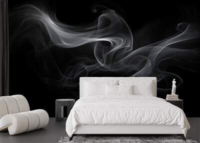 smoke on black, abstract Wall mural