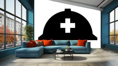 rescue helmet icon in transparent background Wall mural