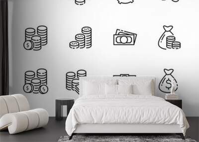 finance thin line icon set 1, vector eps10 Wall mural