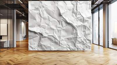 White crumpled paper texture background. Old grunge paper texture. Wall mural