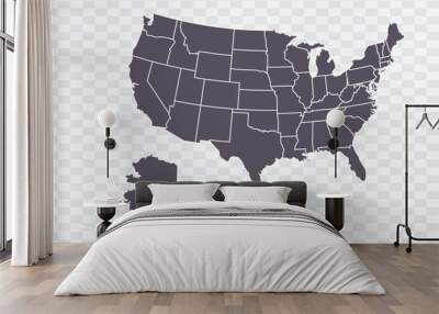 USA Map Smoke Color on White Background quality files Png Wall mural