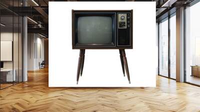 vintage television - old tv isolated white retro technology Wall mural