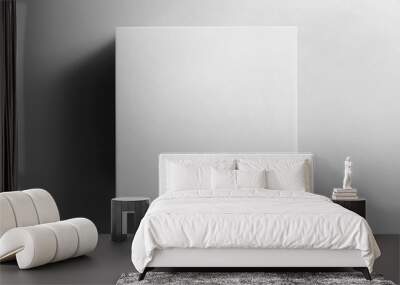 Blank white box top view with shadow Wall mural