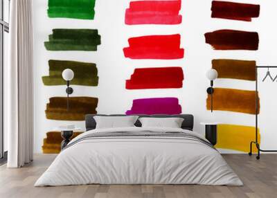 Color stripes drawn with markers. Stylish elements for design. Vector brushes marker stroke bright color. Wall mural