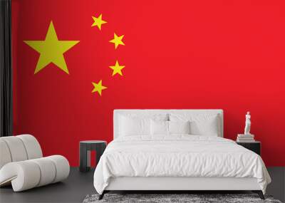 Flags of China. Flat element design. National Flag. Wall mural