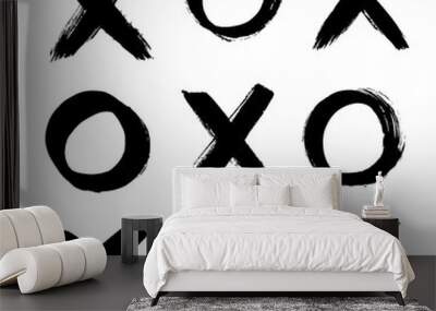 letter x and o hand writing word isolated on white background Wall mural