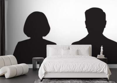 Set of vector avatar profile icon in silhouettes. Wall mural