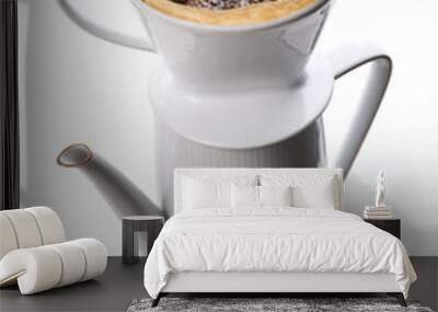 Kaffee kochen mit Porzellan-Filter Wall mural