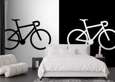 Bike icon bicycle simple graphic. Minimal bicycle symbol line outline stroke Wall mural