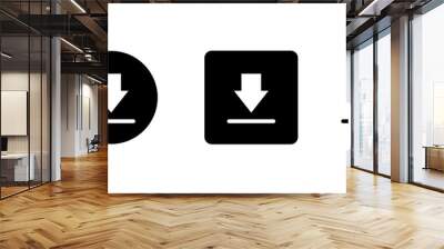 Download icon button arrow element or upload ui element design Wall mural