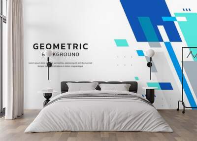 modern and simple background with abstract blue shapes vector Wall mural