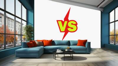 Vs or versus logo for battle or fight game flat cartoon symbol Wall mural