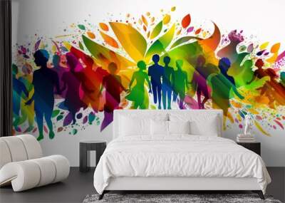 World day cultural diversity dialogue picture Ai generated art Wall mural