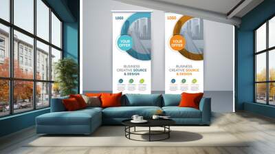 Professional, Clean and Modern Corporate Business Roll up Banner Template Wall mural