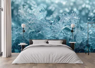 Abstract blue and white liquid with a textured surface. Wall mural