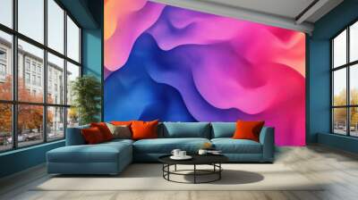 Abstract colorful waves blending in a smooth gradient. Wall mural