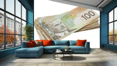 A stack of Canadian one hundred dollar bills Wall mural