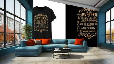 Birthday T-shirt design vector Wall mural