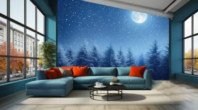 night landscape with moon Wall mural