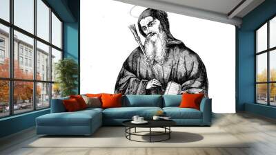 Christian illustration. Old image Wall mural