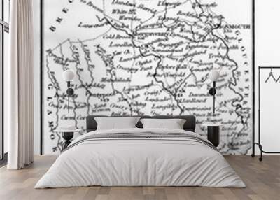 England and Wales map Wall mural