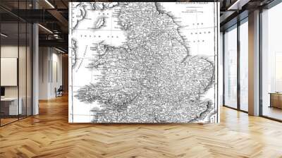 England and Wales map Wall mural