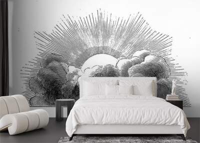 Sun and cloud Wall mural