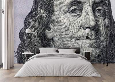  fragment of 100 dollar bill Wall mural