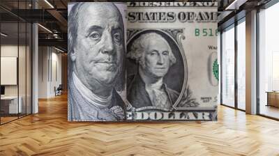 100 and 1 US dollar banknotes Wall mural