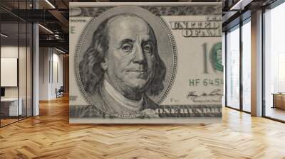 100 dollar banknote with blurred sides Wall mural