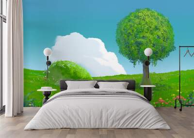 Anime Style Background Illustration, Digital CG Artwork, Fiction Backdrop Wall mural