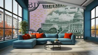 back of 50 dollar bill Wall mural